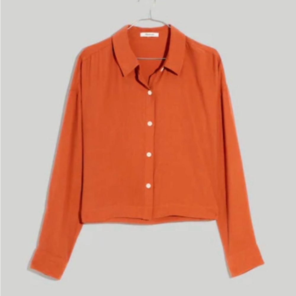 Madewell Orange Button-Down Shirt